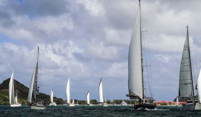 The fleet depart Rodney Bay for the first leg of World ARC 2014-15 to San Blas ©  WCC / Kieran Higgs http://www.worldcruising.com/